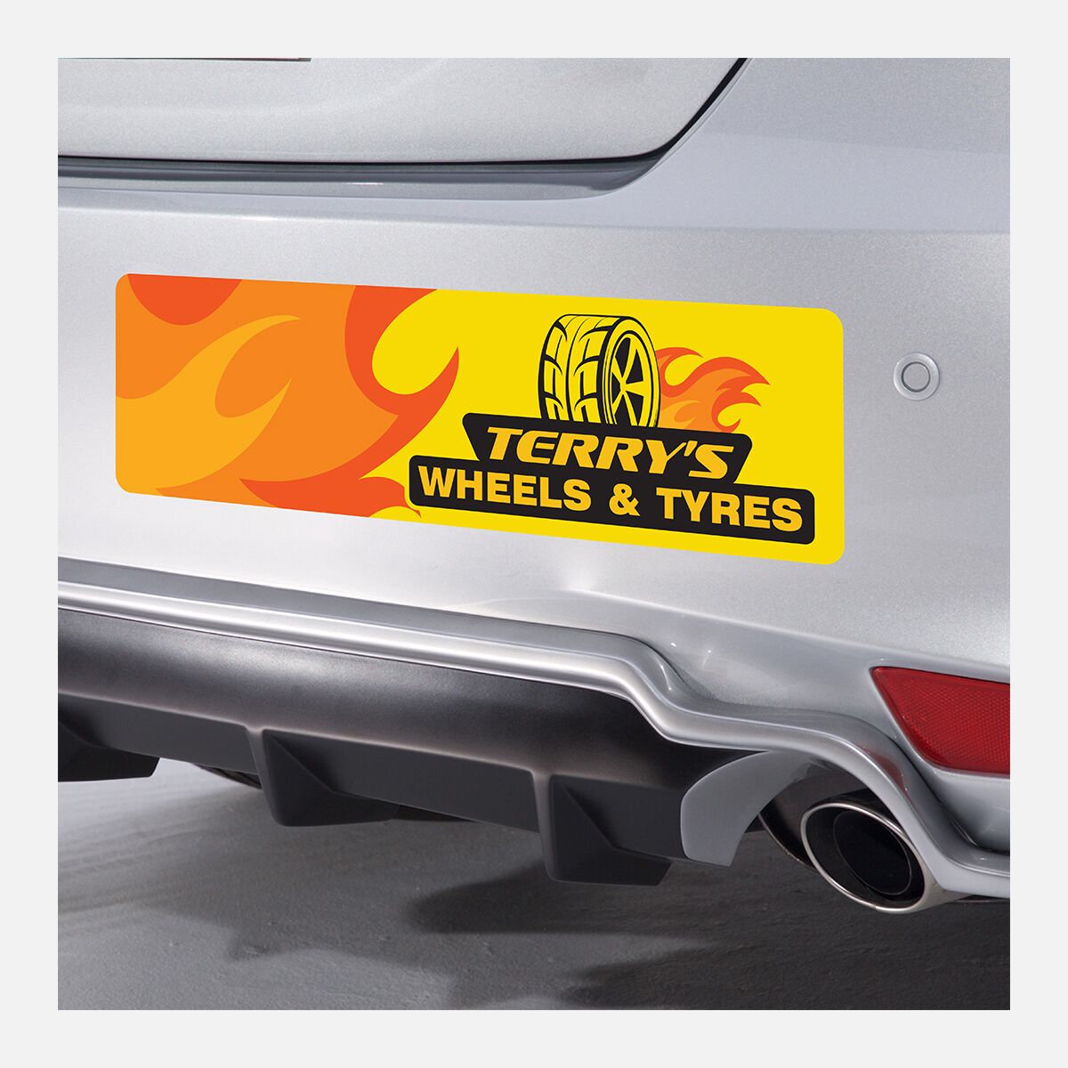 Rectangle Gloss White Vinyl Bumper Stickers